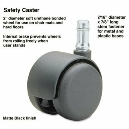 MASTER CASTER CO Master, SAFETY CASTERS, STANDARD NECK, POLYURETHANE, B STEM, 5PK 64334